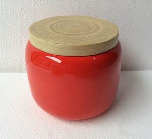 Pot en bambou bon marché récipient de stockage d'épices en bambou avec couvercle pot de stockage de fleurs cuites organisateur rond - Product Image 1