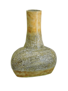 Decorative Metal Flower <b>Vase</b>, Rustic Distressed Finish, <b>Unique</b> Modern Home Decor Planter for Tabletop & Living Room Styling - Product Image 3