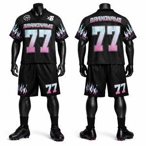 Ensemble de maillot et short de football américain de qualité supérieure, uniforme sportif respirant, vêtements d'équipe personnalisés pour les entraînements et les matchs - Product Image 1