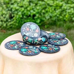 Ultra Luxury <b>Marble</b> <b>Coaster</b> Set Premium Natural Stone Drink <b>Coasters</b> With High Gloss Polished Finish Durable Heat Resistant - Product Image 5