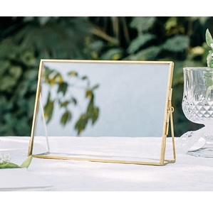 Modern Aluminum Glass Photo Frame Rectangular <b>Tabletop</b> Inlay Printing Shatterproof Horizontal Display - Product Image 2