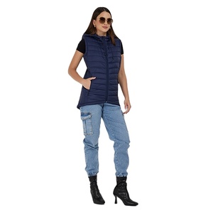 OEM Custom Logo Regular Quilted Knitted 100% Polyester Women's Sleeveless Slim Fit Breathable Winter <b>Jackets</b> - Product Image 2