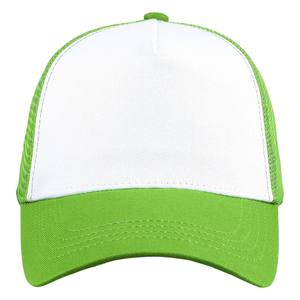 White and Green Mesh Trucker <b>Hat</b> 6-Panel Adjustable Snapback Casual Cap Breathable Unisex Adult <b>Summer</b> Style - Product Image 4