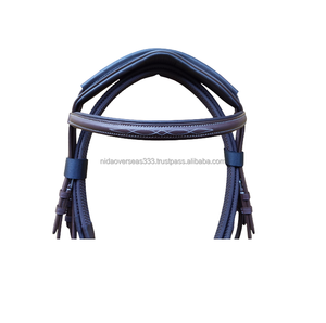 NIDA Frontal de Cuero Marrón para Caballo, con Costuras Decorativas, Acolchado de Cuero Suave, para Caballos de Tamaño -COB-FULL, Equipo Ecuestre - Product Image 1