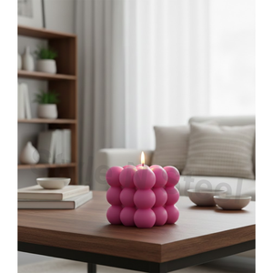 Bougies parfumées en forme de bulles roses pour les fêtes de Noël, Pâques, anniversaires, Saint-Valentin et Diwali - Product Image 1