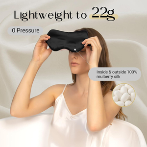 Wholesale 100% Silk Comfortable Soft Fabric Light Blocking <b>Eye</b> <b>Mask</b> Solid Color Breathable Eco Friendly Travel Wear <b>Eye</b> <b>Masks</b> - Product Image 2