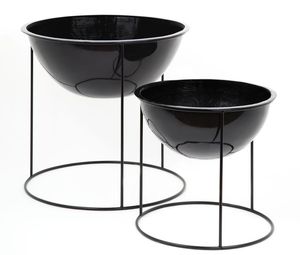 Support en fer noir avec revêtement en poudre et pot plaqué or, jardinières décoratives, pot à fleurs pour plantes d'intérieur et d'extérieur, Linea Exports - Product Image 4