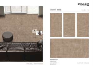 Azulejos de porcelana pulida de lujo con textura tallada, diseñados para instalaciones de gran formato en pisos y paredes de alta gama. - Product Image 5