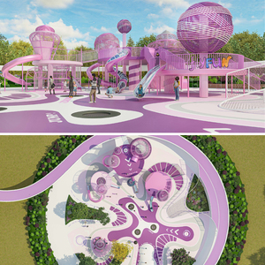 Parc <span class=keywords><strong>de</strong></span> loisirs familial en plein air 2026 sur le thème <span class=keywords><strong>de</strong></span> la crème glacée <span class=keywords><strong>avec</strong></span> grand toboggan, <span class=keywords><strong>filet</strong></span> d'escalade et manège nuage sauteur - Product Image 2