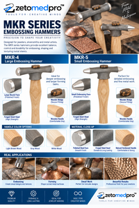 Marteaux à embosser grands et petits ZM-J-455-456, outils de gravure en bois et en acier de 10 pouces pour la fabrication de bijoux DIY ZETOMEDPRO - Product Image 4