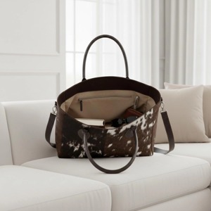 Bolso Tote de Cuero Vacuno Auténtico con Cremallera, Estilo Vintage, Gran Capacidad, para Viaje - Product Image 2