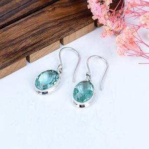 Aquamarine Sterling <b>Silver</b> <b>Dangle</b> <b>Earrings</b> March Birthstone Jewelry Handmade Gift for Her - Product Image 2