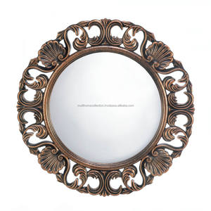 Miroir mural rond encadré à accent simple Miroir royal de luxe solide décoratif pour la maison pour la décoration intérieure - Product Image 2