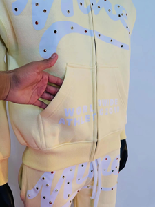 Pantalon de survêtement d'hiver en molleton épais 100% coton, respirant, avec broderie losanges superposées, cordon de serrage, style streetwear, couleur unie, pour la maternité - Product Image 4