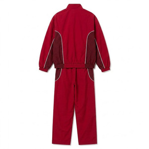 Survêtement Homme Rouge Bourgogne Bicolore 2025 avec Logo Personnalisé, Veste Coupe-Vent Y2K Vintage en Nylon Color Block et Pantalon Ample - Product Image 2