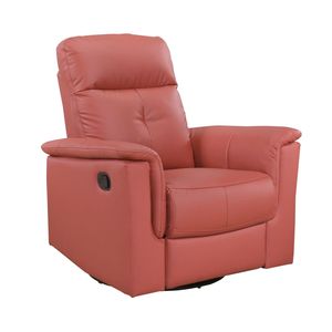 Poltrona Reclinabile Girevole di Lusso in Pelle Rossa con Funzione Glider e Caratteristiche Comfort per Arredamento Soggiorno - Product Image 3