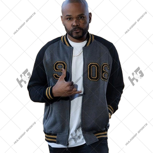 OEM Custom Logo Woolen 100% Cotton Formal Varsity Baseball Jacket Front College Plus Size Unisex Winter Jackets Wholesale - Product Image 6