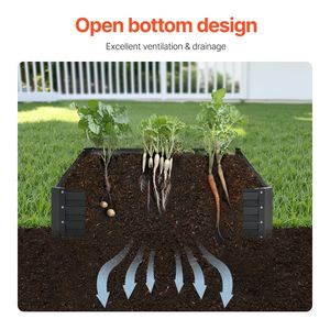 Fioriera Rialzata Grande da Esterno in Metallo Zincato 8 x 4 x 1 piedi con Fondo Aperto e Funzionalità Anti-Parassiti - Product Image 3