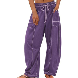 Women Relaxed Fit Cargo Sweatpants Wide Leg Pants High Waist <b>Drawstring</b> Casual Streetwear Joggers - Product Image 6