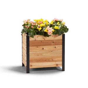Jardinière carrée en bois d'acacia, potager surélevé, style ferme, écologique, durable, pour jardinage intérieur/extérieur, pots à fleurs, décoration intérieure - Product Image 1