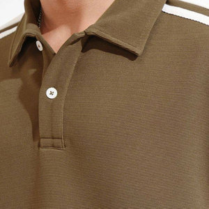 Polo de Manga Corta para Hombre, Color Blanco Oliva con Bloques de Color, Transpirable, de Algodón y Poliéster, Estilo Casual, Moda para Adultos - Product Image 6