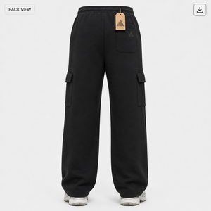 New Arrived Custom Eco-Friendly Canvas Heavyweight Cotton Fleece Wide Leg Baggy Style Drawstring Sweatpants Casual Wear - Product Image 5