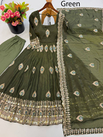 Robe Pishwas de créateur tendance et exclusive, avec bordure en dentelle, broderie fantaisie en dentelle, soie jacquard, design Anarkali Mor Pich spécial