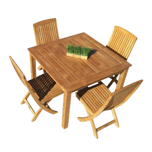 Chaise pliante en bois à dossier à lattes, design moderne rustique, mobilier de salle à manger, pliable, utilisation intérieure et extérieure - Product Image 1
