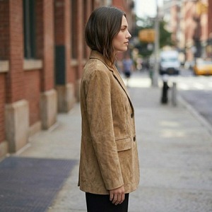 <b>Women</b>’s <b>Brown</b> Genuine Suede Blazer – Vintage Style Suede <b>Jacket</b> - Gift For Her - Product Image 2