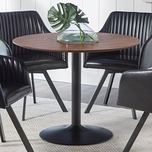 <b>Brown</b> and Black Round Dining <b>Table</b> - Product Image 1