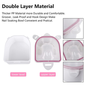 Tazón para Remojar Uñas, 2 Piezas, Tazón para Remover Esmalte en Gel y Polvo, con Pelacutículas Triangular y Acero Inoxidable - Product Image 3