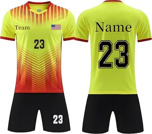 Ensemble de maillots de football personnalisables, impression sublimée sur le devant, service OEM, séchage rapide, respirant, polyester, unisexe, adulte, manches courtes - Product Image 1