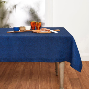 OEM Manufacturer Blue White Cotton <b>Round</b> <b>Tablecloth</b> Wedding Dining Table Linen Housewarming Gift Collection - Product Image 5