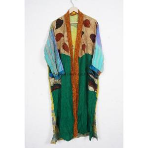 Kimono de seda vintage para mujer, estilo bohemio, estampado, ropa de playa, transpirable, talla única, largo completo, kimono japonés para mujer - Product Image 5