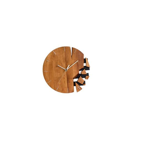 Reloj de Pared Cuadrado Moderno de Madera, Diseño Abstracto en Espiral, Reloj Analógico con Manecillas Negras y Segundero Rojo - Product Image 2