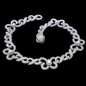 สร้อยคอฮิปฮอปดีไซน์โดดเด่น เครื่องประดับแฟชั่น เพชรโมอิสซาไนต์ VVS  แบบ Cuban Link พร้อมสร้อยเงินแท้ 925 สำหรับผู้ชาย - Product Image 1