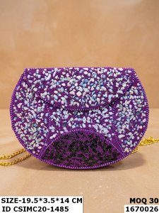 Craftstages International Handcrafted Metal Mosaic Chains Fashion Purse Clutch Ladies Multi-Color <b>Box</b> Flap Evening <b>Wedding</b> - Product Image 3