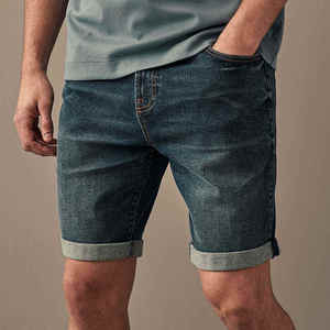 Shorts en jean baggy taille mi-haute pour homme, qualité supérieure, décontractés, séchage rapide, respirants, couleur unie - Product Image 2