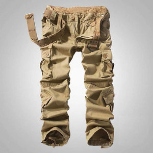 Pantalon cargo décontracté pour homme, léger, de haute qualité, en toile déchirée, coupe slim, extensible, respirant, écologique, jambe droite, tendance - Product Image 4