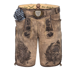 Shorts en Lederhosen bavarois pour hommes, brodés, pantalons traditionnels Trachten, vêtements décontractés pour l'Oktoberfest - Product Image 1