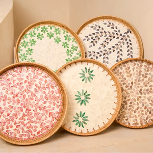 Juego de 3 Piezas de Utensilios de Cocina con Incrustaciones de Madreperla, Bandeja Decorativa de Ratán para Decoración del Hogar, al Mejor Precio - Product Image 4