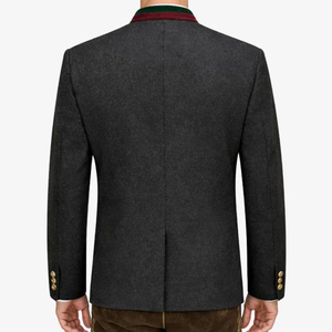 Veste traditionnelle bavaroise pour homme, Janker, en laine Loden, col montant, respirante, pour l'hiver, usage extérieur, haute qualité, style urbain - Product Image 2
