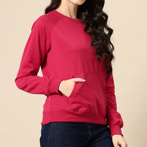 Sweat-shirt oversize à col rond pour femme, en molleton doux, coupe décontractée, haut ample, vêtement de détente automne-hiver, avec poche kangourou - Product Image 5