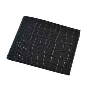 Portefeuille en cuir véritable noir de luxe fait main pour homme, portefeuille fin - Product Image 1