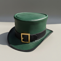 Chapeau haut de forme en cuir fait main, unisexe, pour le cosplay steampunk et les tenues fantastiques