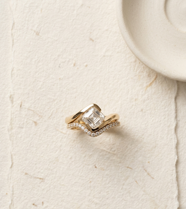 Asscher Cut 6MM Moissanite Bridal Engagement <b>Ring</b> 925 Sterling Silver Gold Plated Luxury Certified Wedding Promise Anniversary - Product Image 3