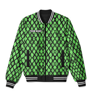Chaqueta Bomber de Satén Personalizada de Invierno, Estilo Vintage, con Estampado Completo, Lavado Ácido, Apliques Bordados, Resistente al Viento y Transpirable - Product Image 1