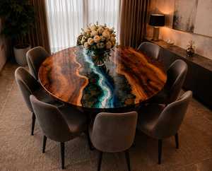 Wholesale Custom Solid Wood <b>Epoxy</b> Resin River Coffee <b>Table</b> Live Edge Handmade Modern Luxury Center <b>Table</b> Home Furniture - Product Image 2