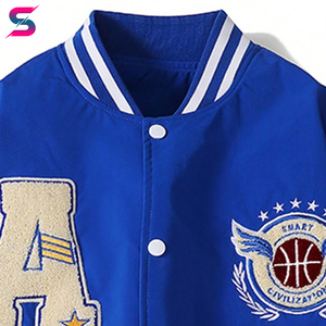Blue White Color For Wholesale New Arrival Men's Casual Autumn <b>Winter</b> Wear Highest Quality College Baseball Letterman Jackets - Product Image 3