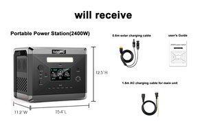 Estación de Batería Externa <span class=keywords><strong>Solar</strong></span> LFP de 2160Wh 2400W <span class=keywords><strong>con</strong></span> Carro de Transporte Plegable, Compatible <span class=keywords><strong>con</strong></span> OEM y ODM, en Stock en EE. UU. y la UE para Entrega Rápida - Product Image 6
